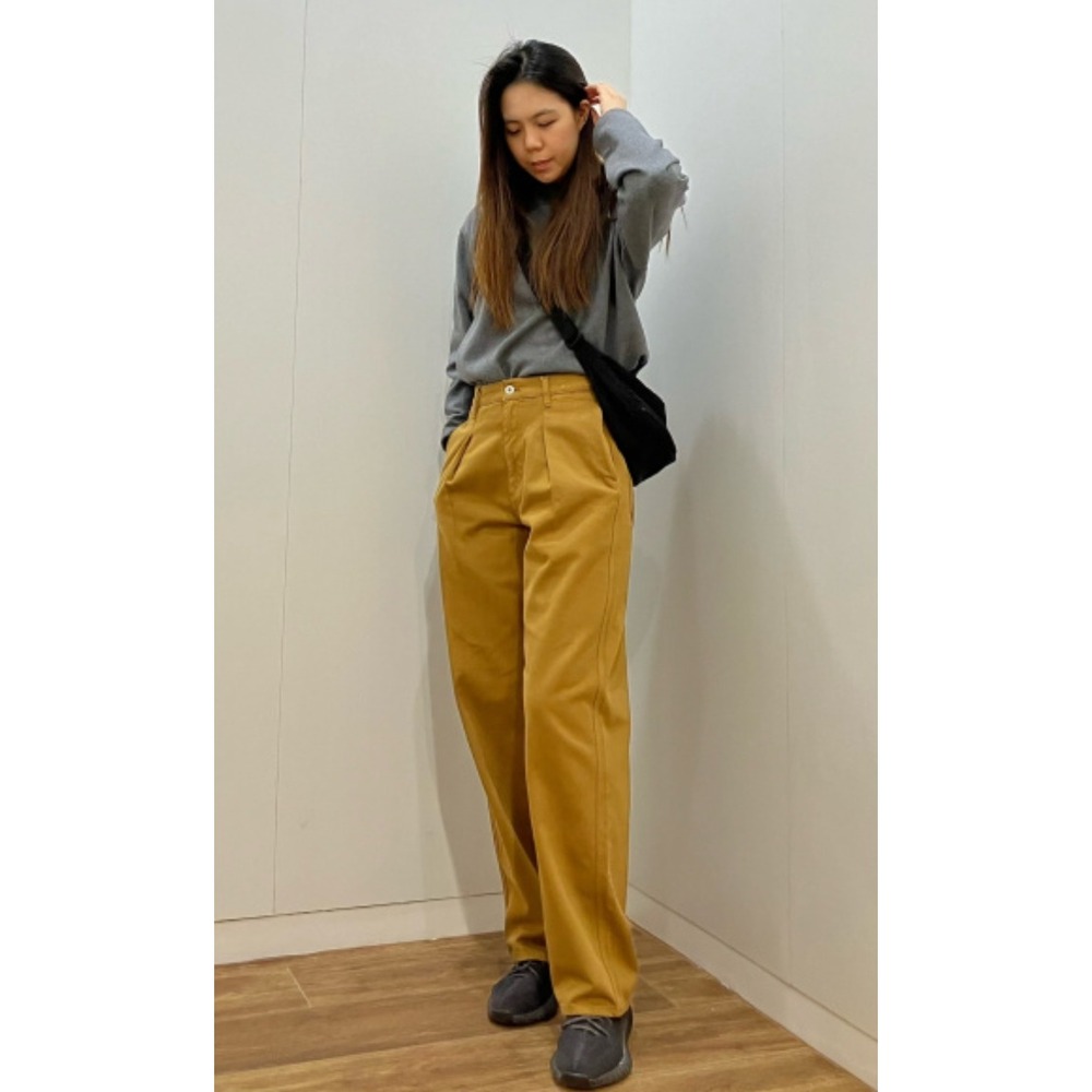 Uniqlo U Denim Pleated Pants Women 27 Brown High Rise Tapered 471631 - Picture 5 of 5